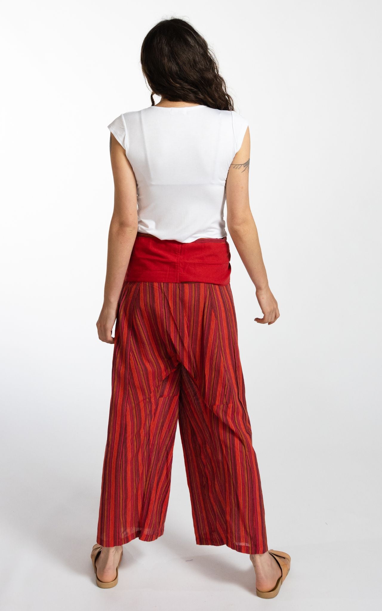 Surya Australia Ethical Cotton Thai Fisherman Pants - Striped Red