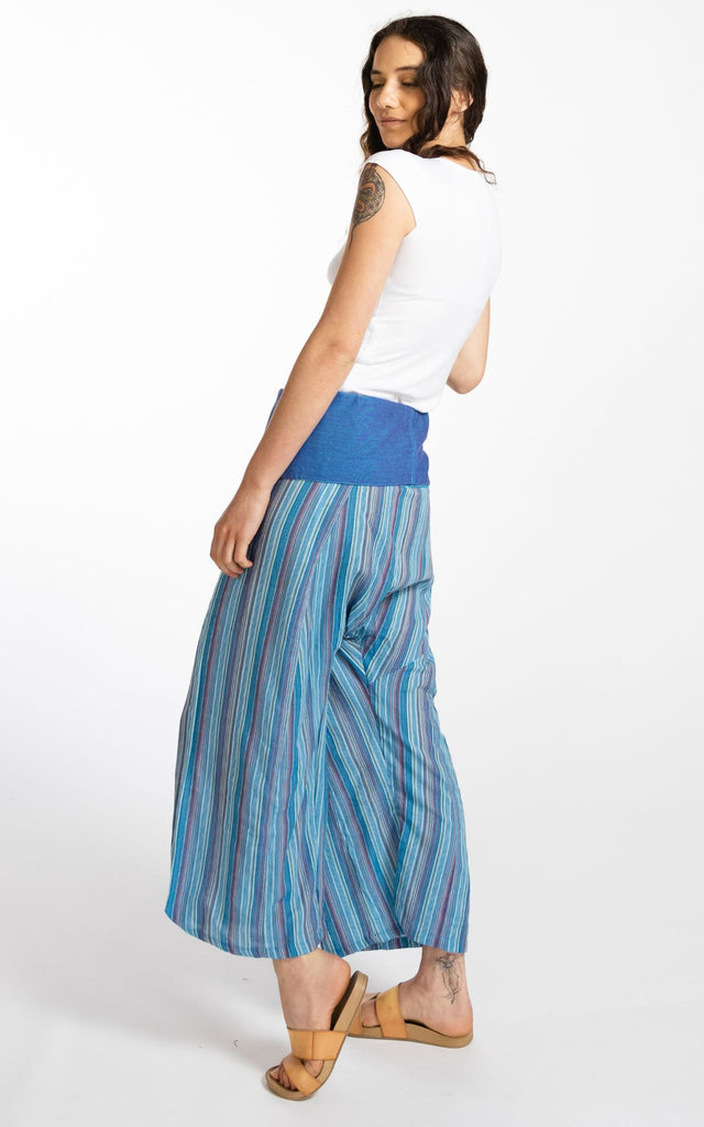 Surya Australia Ethical Cotton Thai Fisherman Pants - Striped Blue