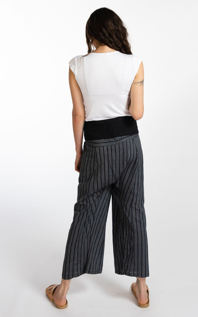 Surya Australia Ethical Cotton Thai Fisherman Pants - Striped Black