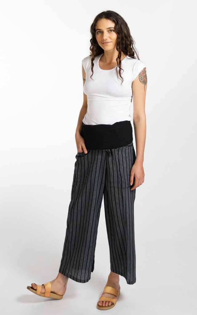 Surya Australia Thai Fisherman Pants - Striped Black