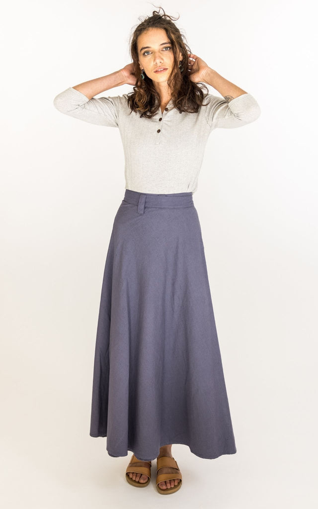 Surya Australia 'Odette' Wrap Skirt from Nepal - Grey #colour_grey