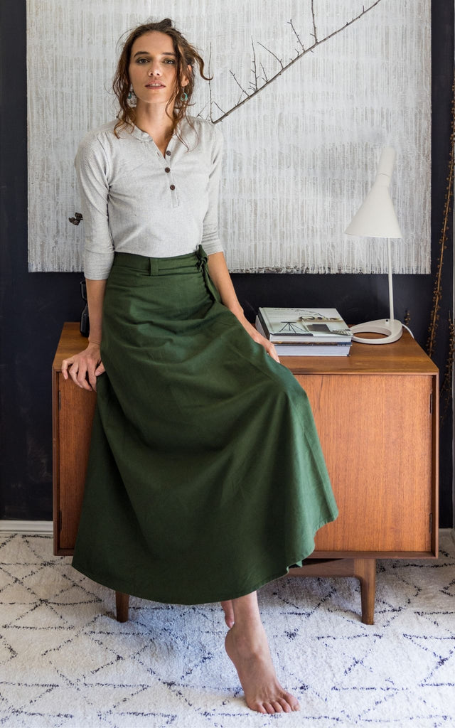 Surya Australia Clementine Organic Cotton 'Clementine' Top made in Nepal - Oatmeal