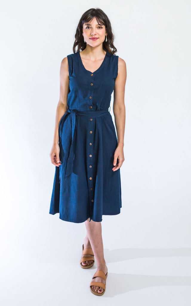 Surya Australia Ethical Cotton 'Valentina' Dress - Navy #colour_navy