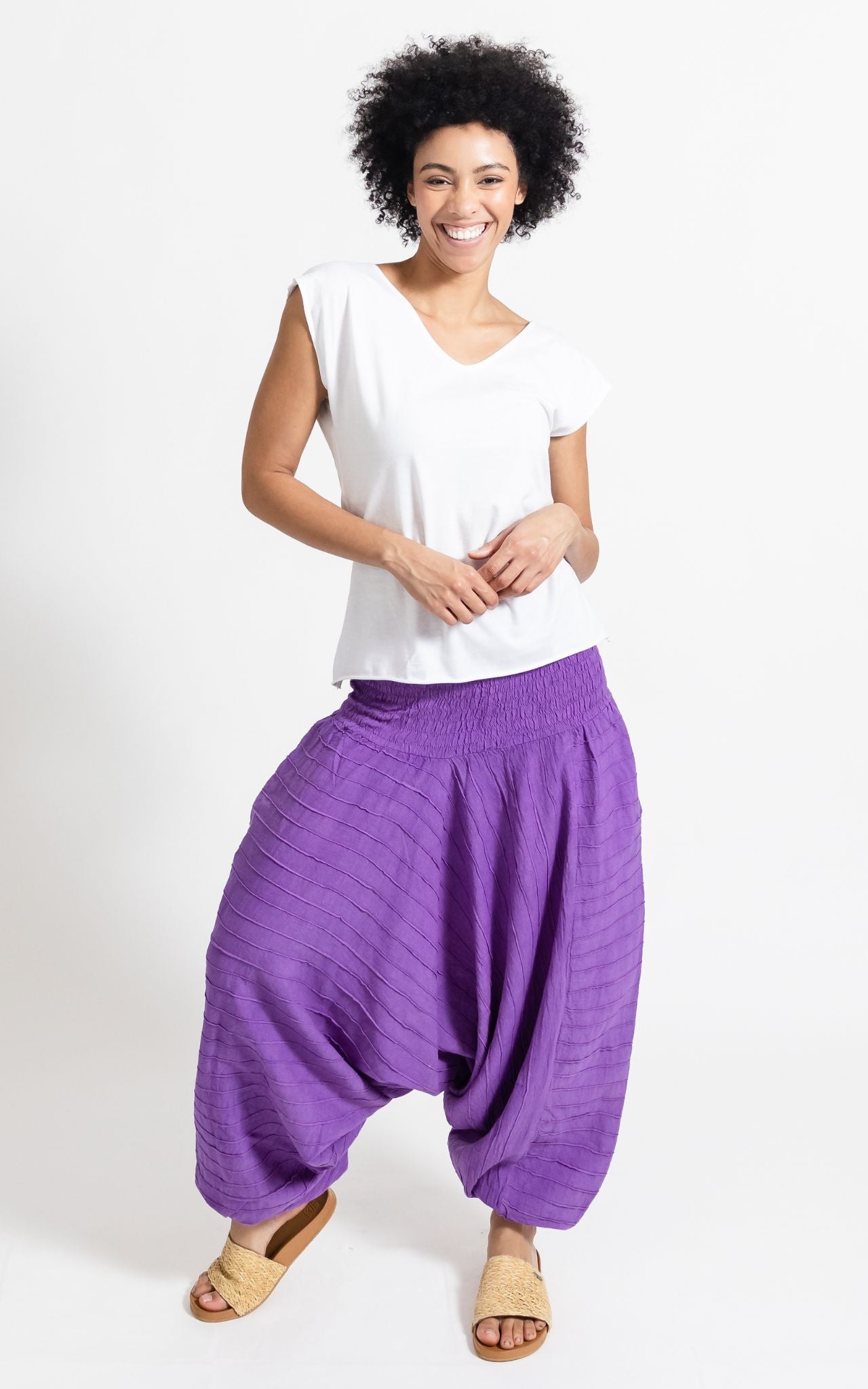 Surya Australia Cotton Low Crotch Pants made in Nepal - Purple