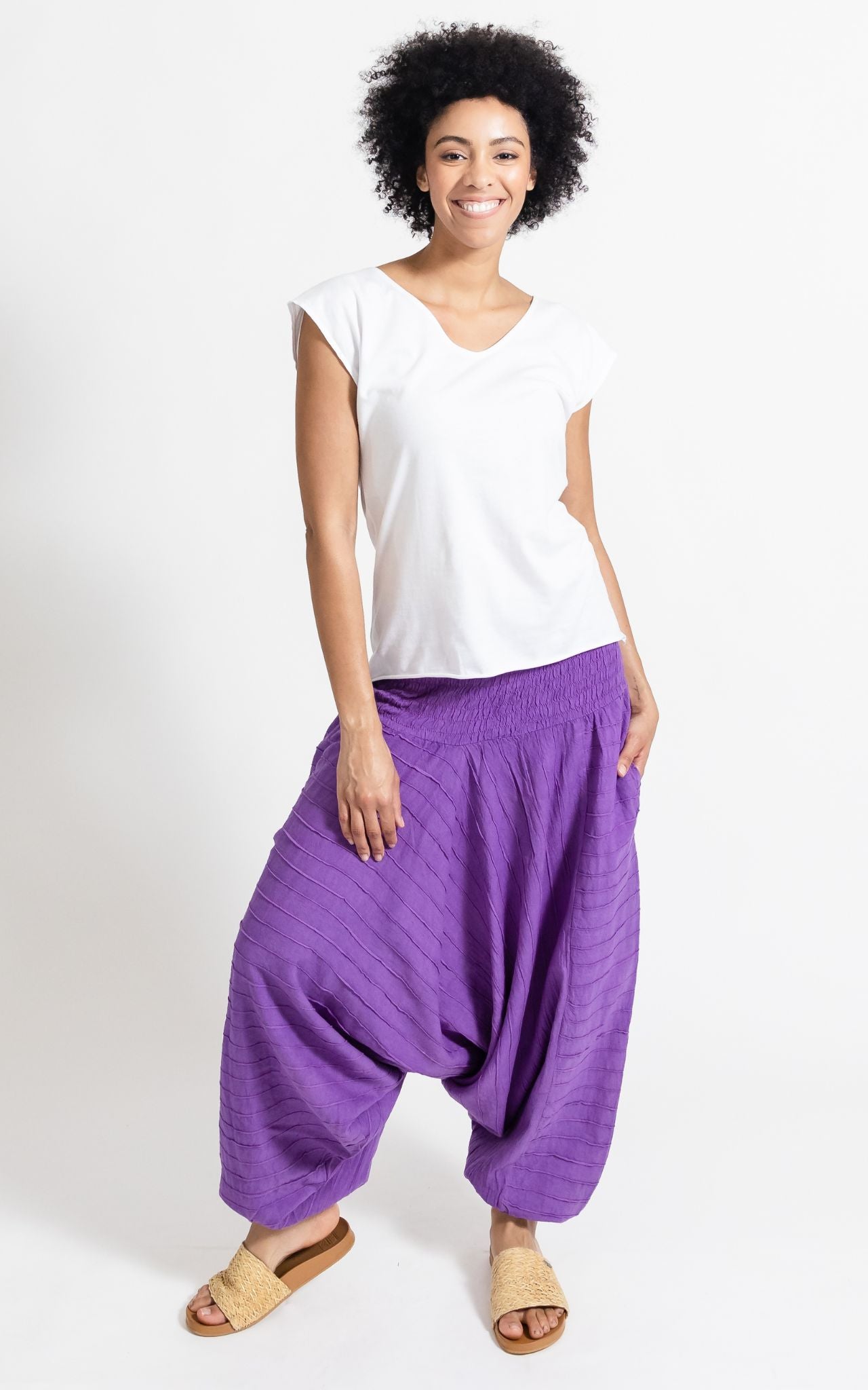 Surya Australia Cotton Low Crotch Pants made in Nepal - Purple