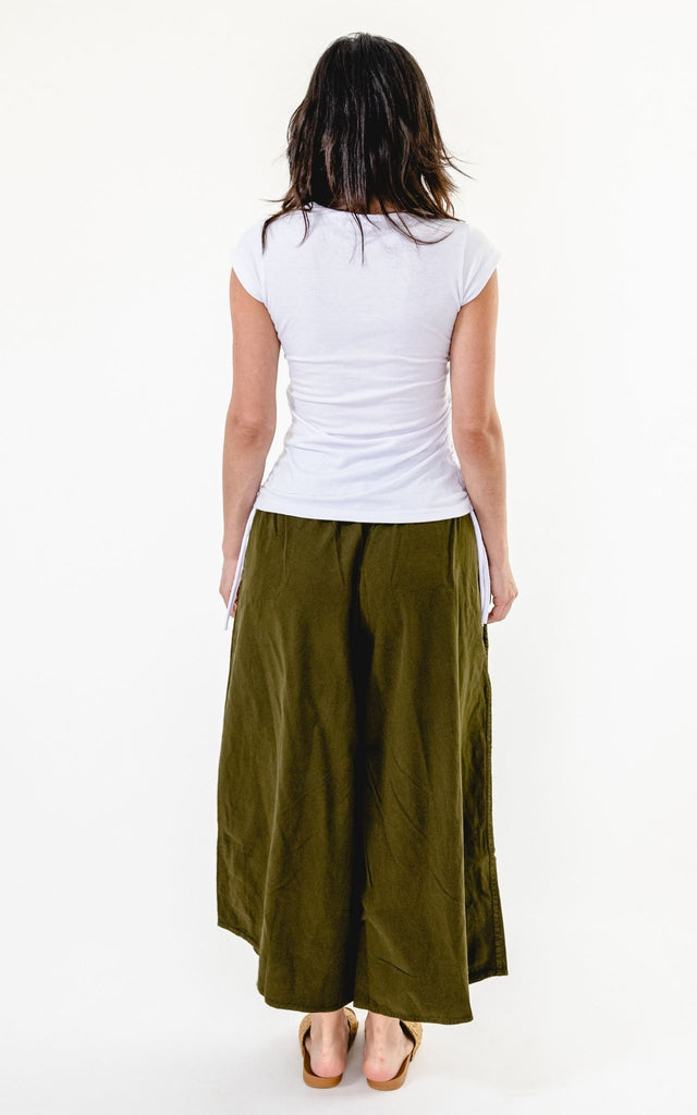 Surya Australia Ethical Cotton Palazzo Pants from Nepal - Tree Green #colour_tree-green