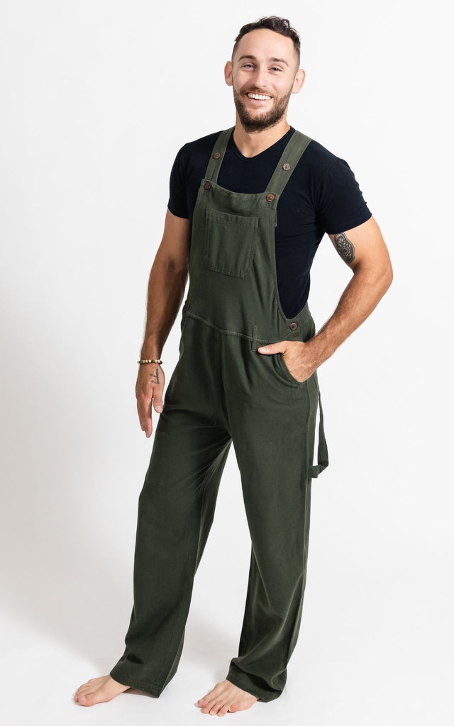 Surya Australia Cotton Overalls / Dungarees for Men - Green