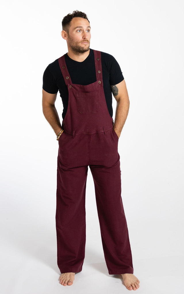 Surya Australia Cotton Overalls / Dungarees for Men - Maroon