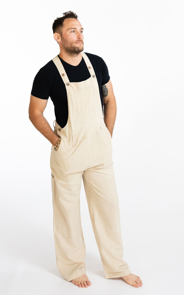 Surya Australia Cotton Overalls / Dungarees for Men - Natural
