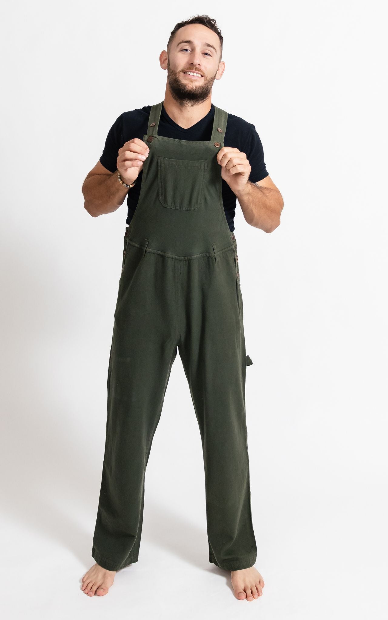 Surya Australia Cotton Overalls / Dungarees for Men - Green