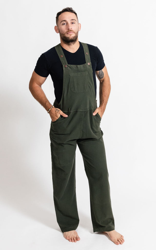 Surya Australia Cotton Overalls / Dungarees for Men - Green