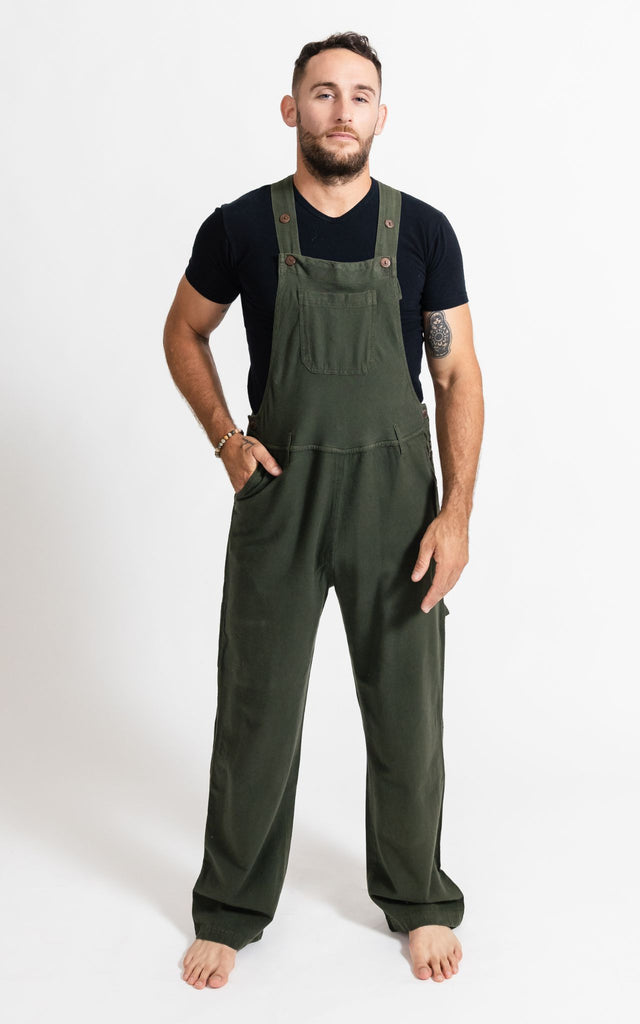 Surya Australia Cotton Overalls / Dungarees for Men - Green