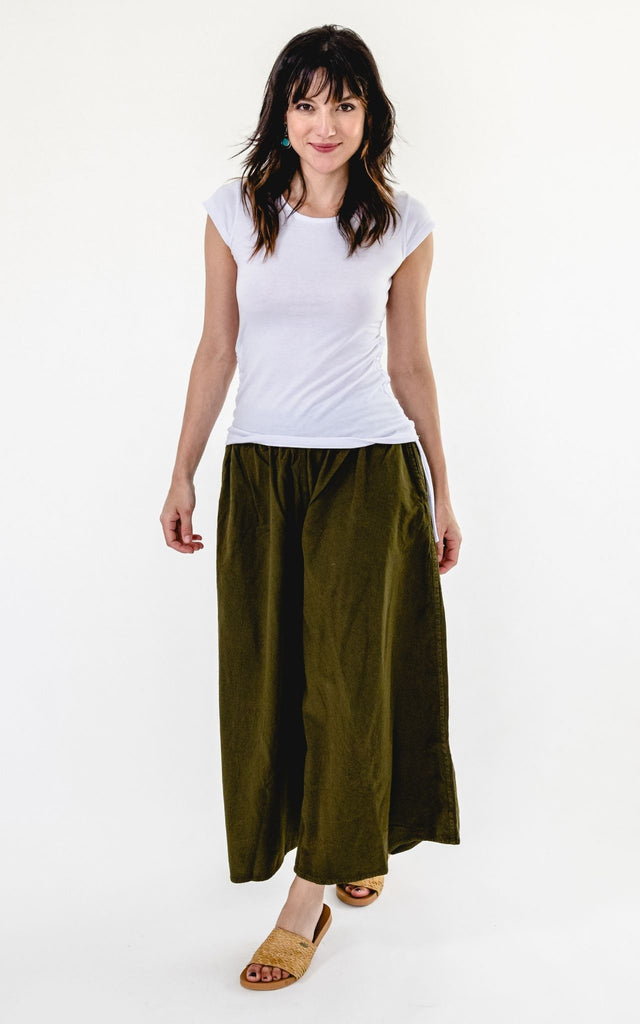 Surya Australia Ethical Cotton Palazzo Pants from Nepal - Tree Green #colour_tree-green