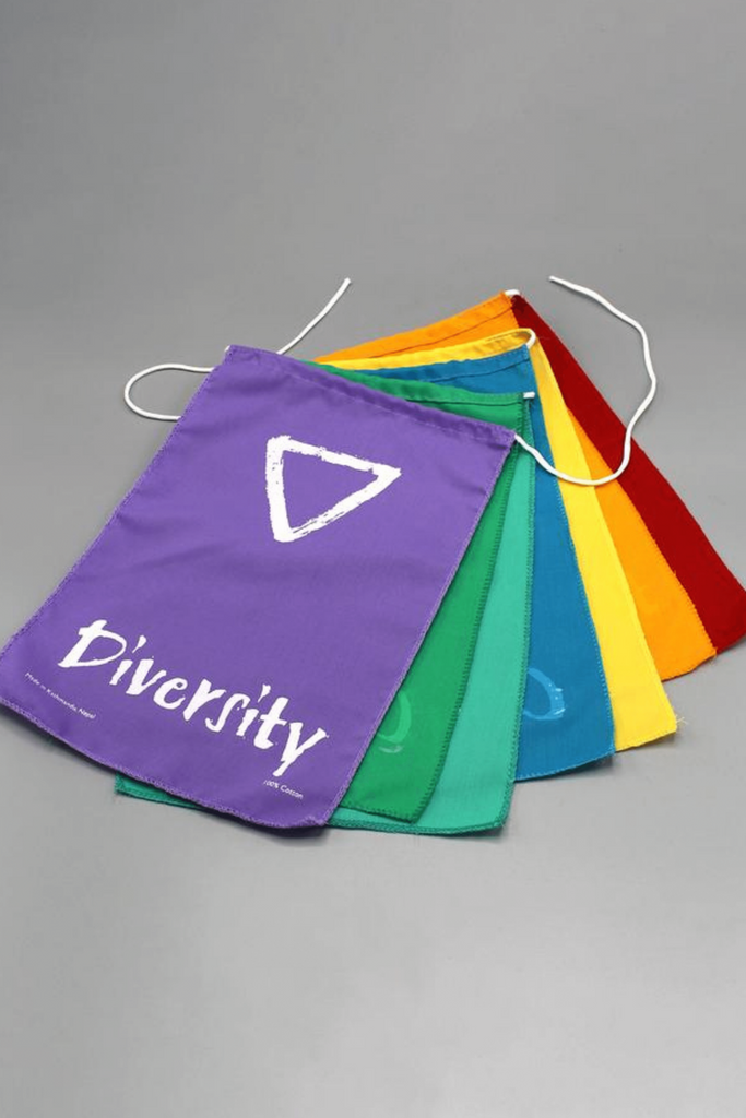 Surya Australia Ethical Cotton Rainbow Diversity Pride Prayer Flags