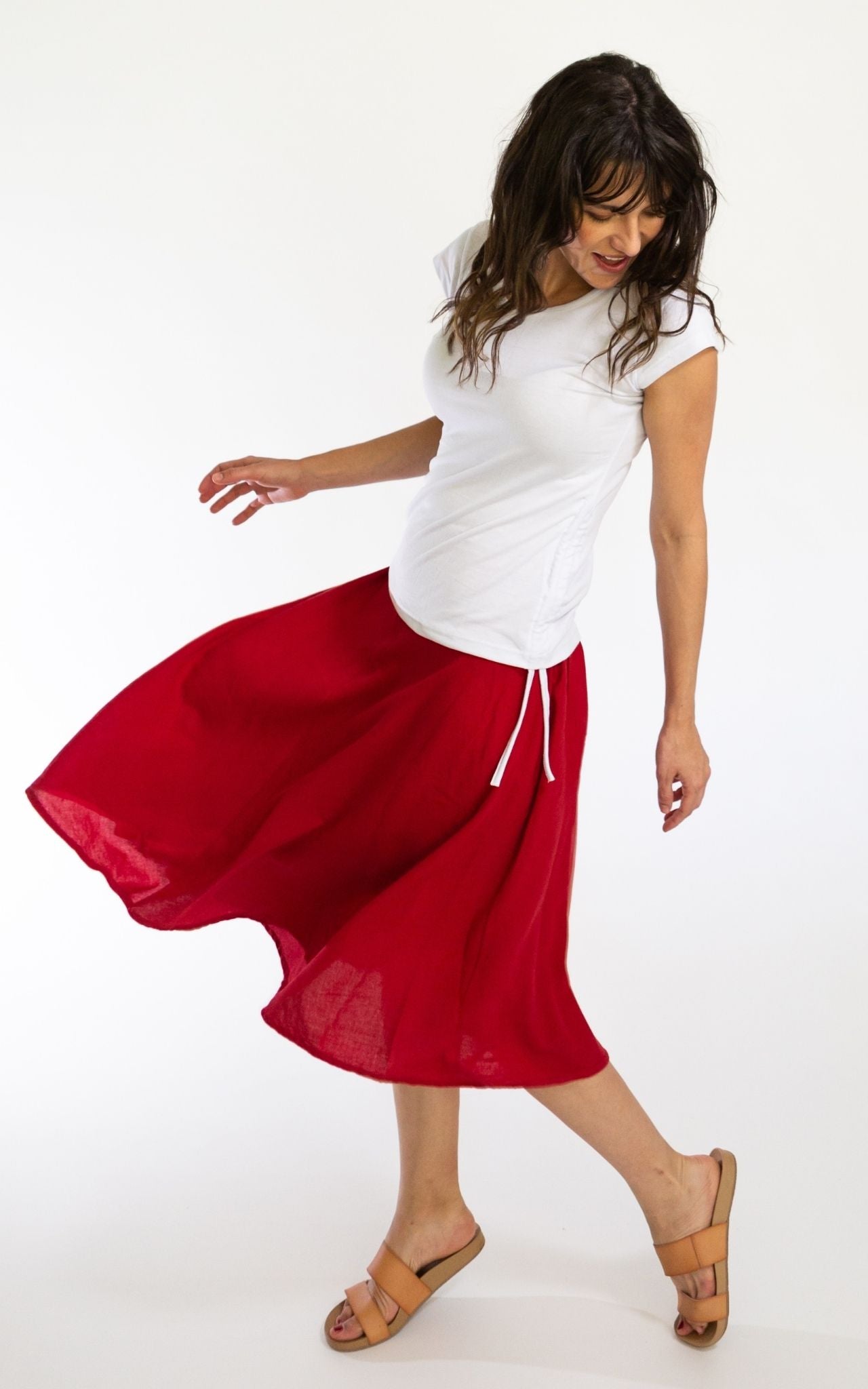 Surya Australia Ethical Cotton 'Rosa' Skirt from Nepal - Red #colour_red