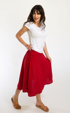Surya Australia Ethical Cotton 'Rosa' Skirt from Nepal - Red #colour_red