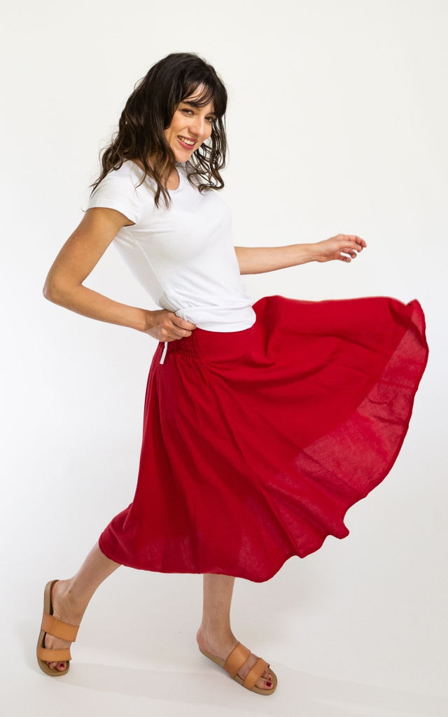 Surya Australia Ethical Cotton 'Rosa' Skirt from Nepal - Red #colour_red