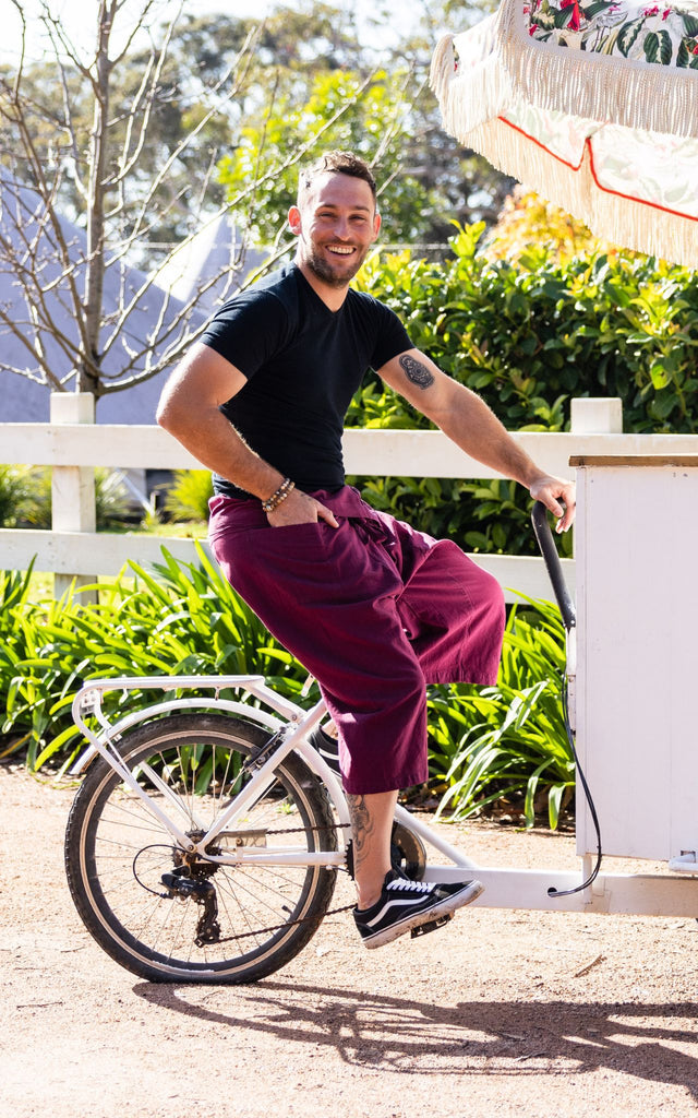 Surya Australia Ethical Cotton Thai Fisherman Shorts - Wine