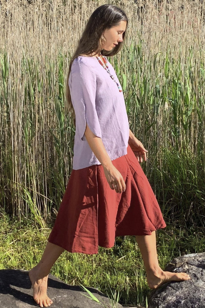 Surya Australia Ethical Cotton 'Rosa' Skirt from Nepal - Rust #colour_rust
