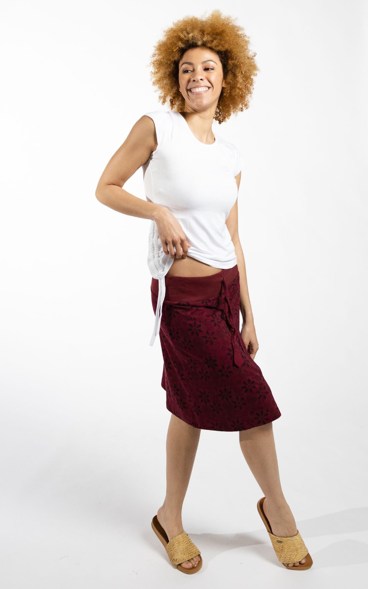Surya Australia Cotton 'Stella' Skirt made in Nepal - Maroon