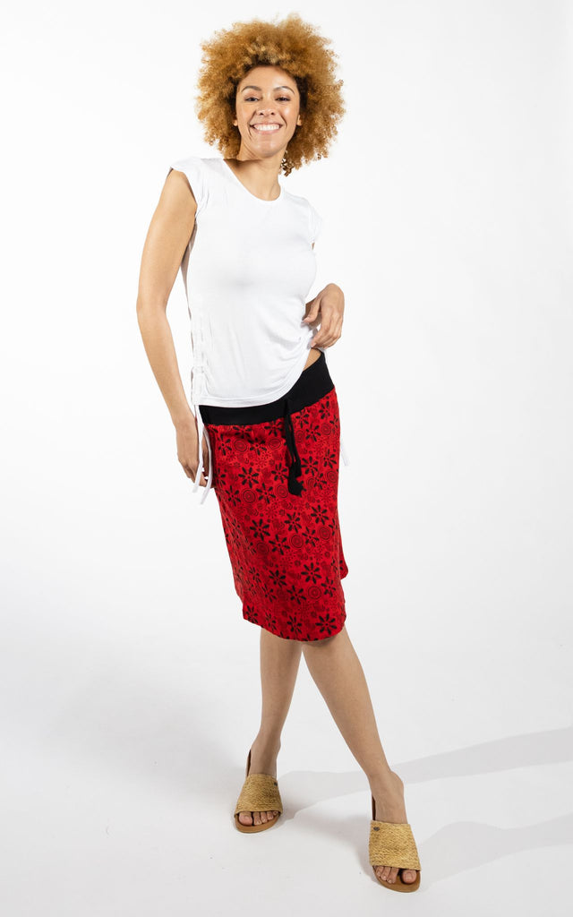 Surya Australia Cotton 'Stella' Skirt made in Nepal - Red