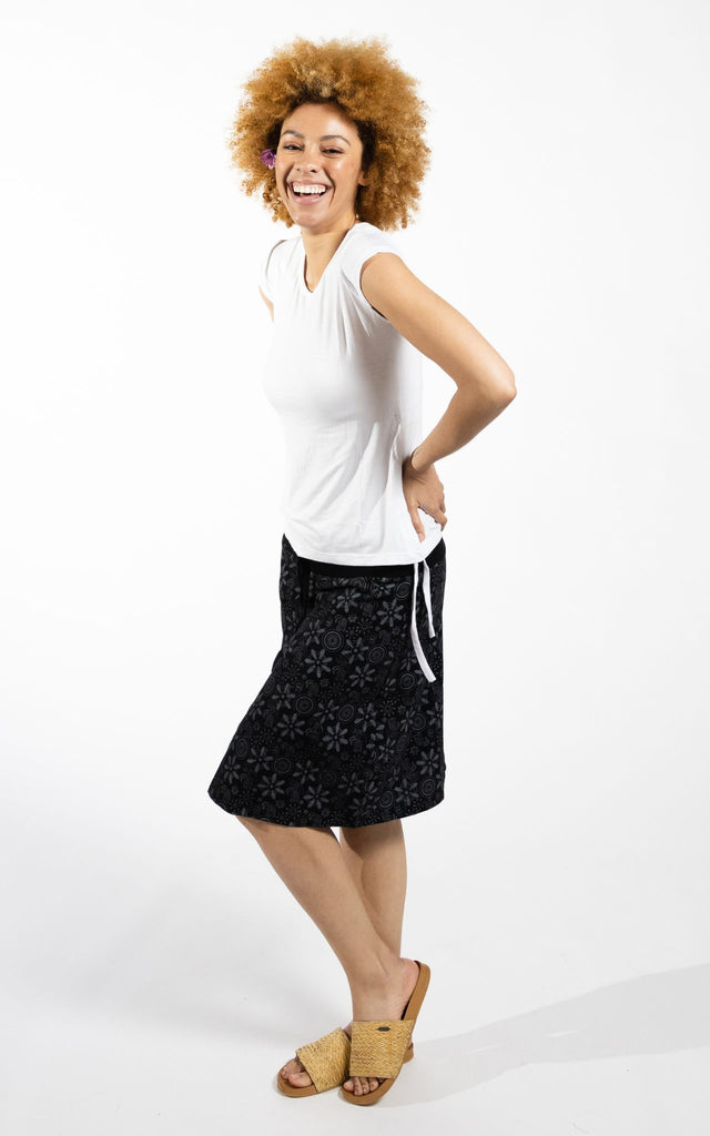 Surya Australia Cotton 'Stella' Skirt made in Nepal - Black