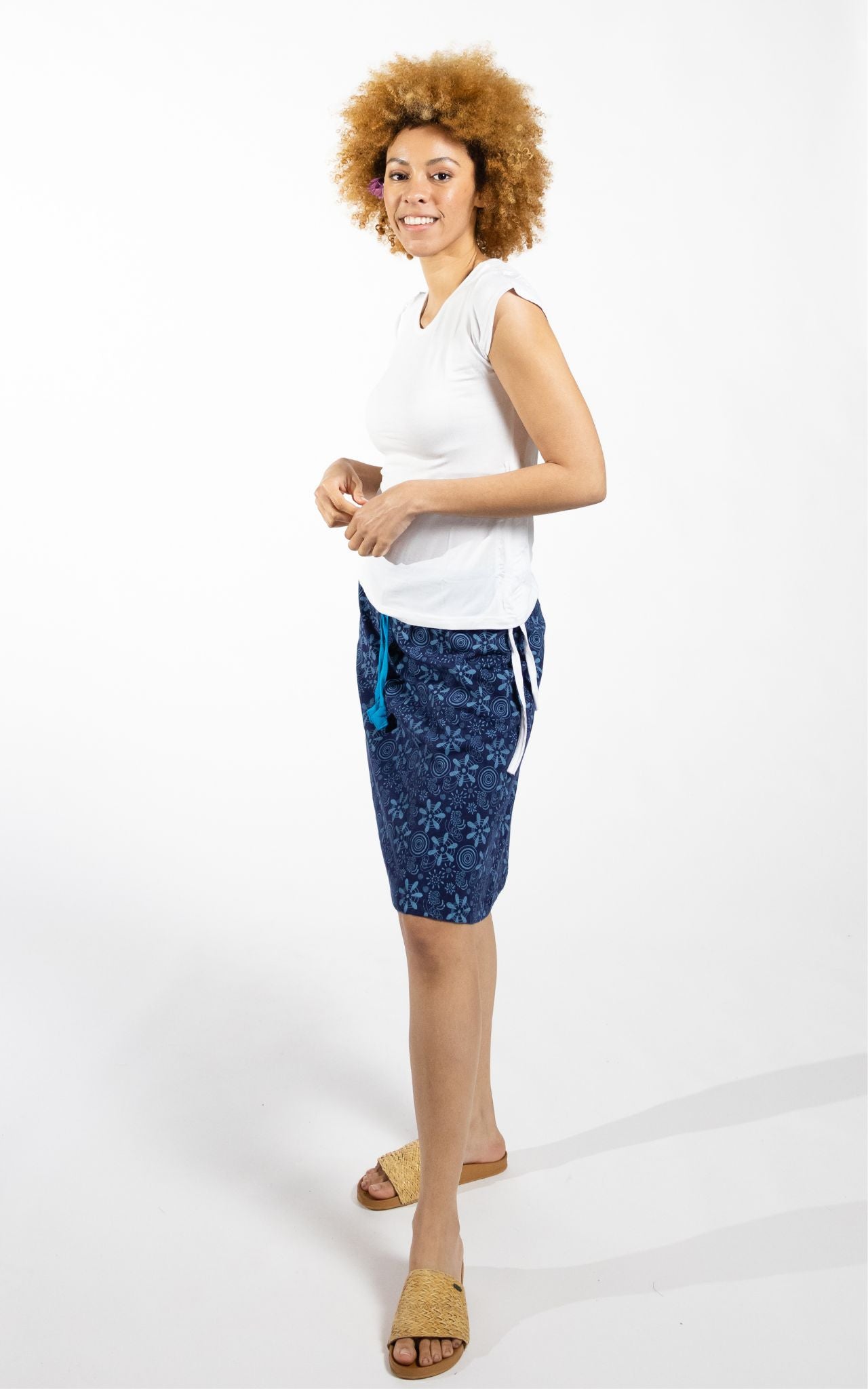 Surya Australia Cotton 'Stella' Skirt made in Nepal - Blue