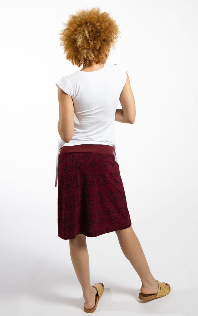 Surya Australia Cotton 'Stella' Skirt made in Nepal - Maroon
