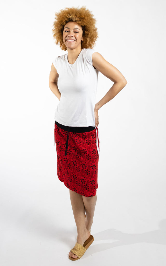 Surya Australia Cotton 'Stella' Skirt made in Nepal - Red
