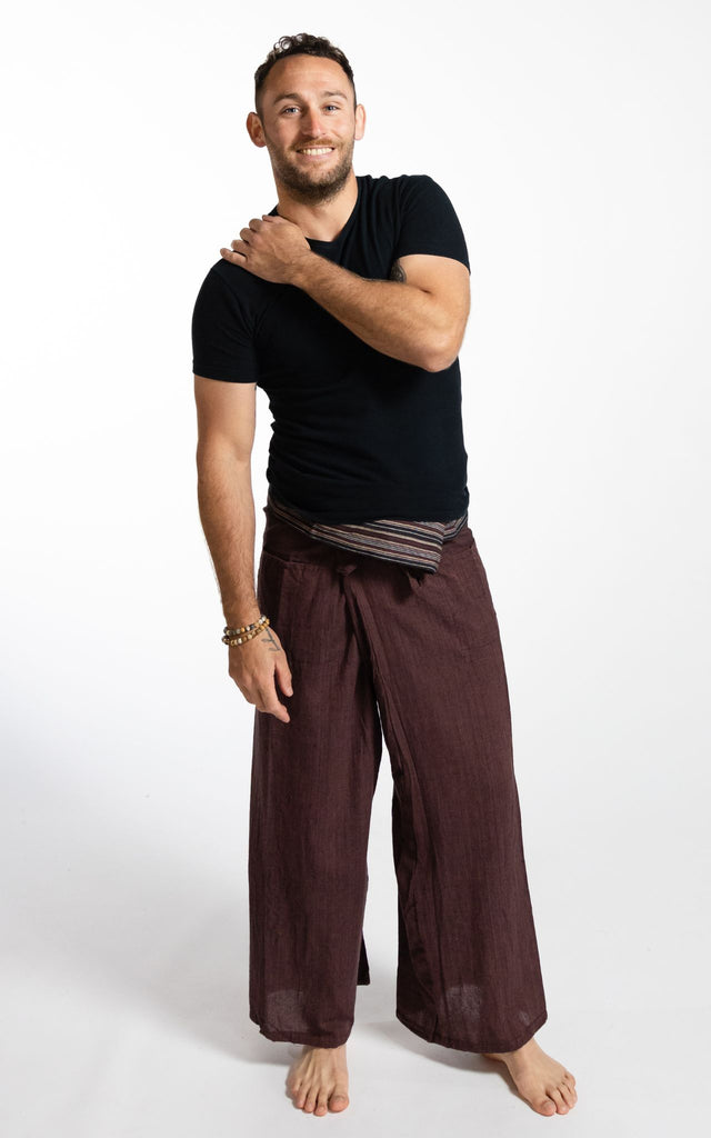 Surya Australia Cotton Thai Fisherman Pants from Nepal - Chocolate