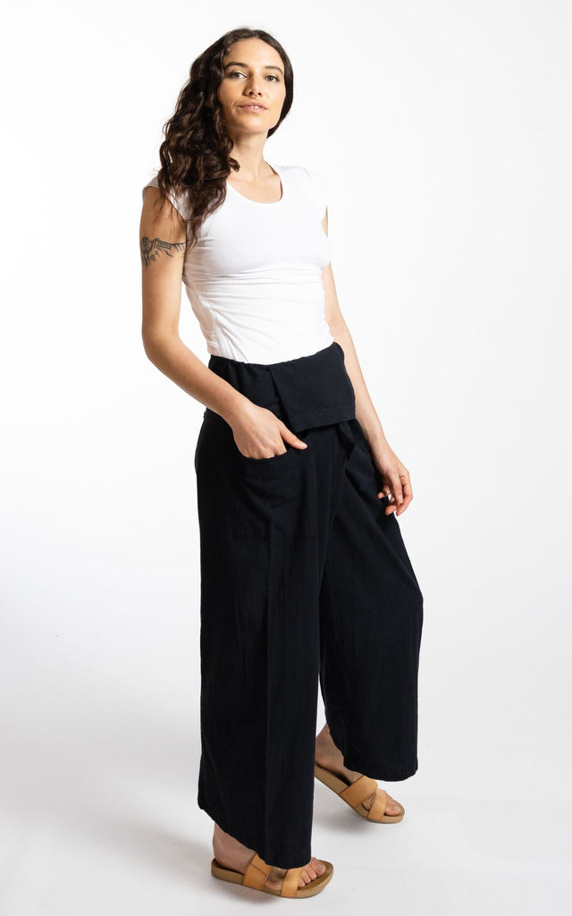 Surya Australia Cotton Thai Fisherman Pants made in Nepal - Black