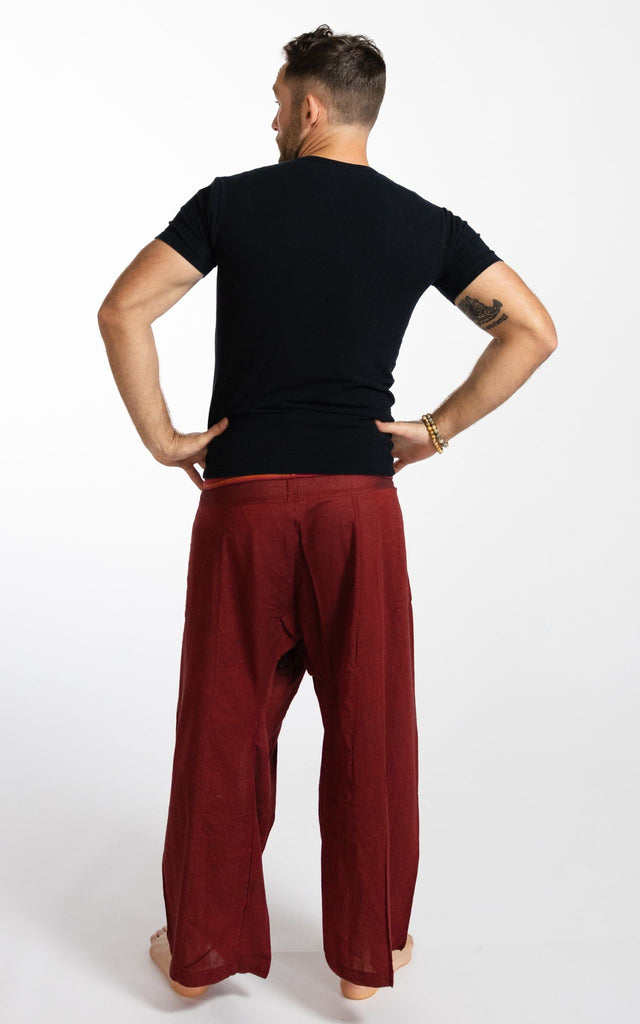 Surya Australia Cotton Fisherman Pants for men from Nepal - Maroon