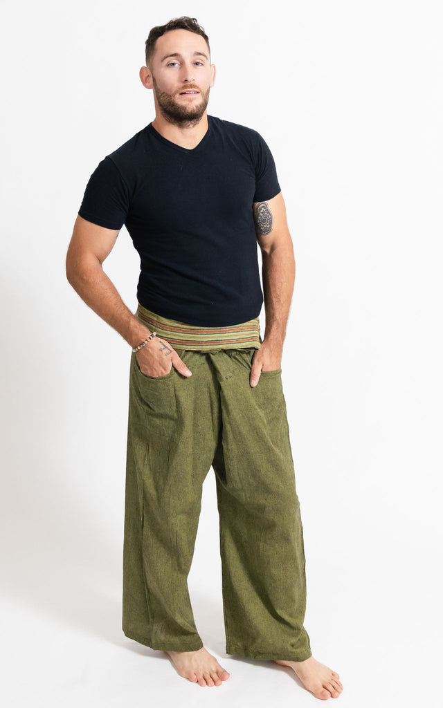 Surya Australia Cotton Thai Fisherman Pants from Nepal - Green
