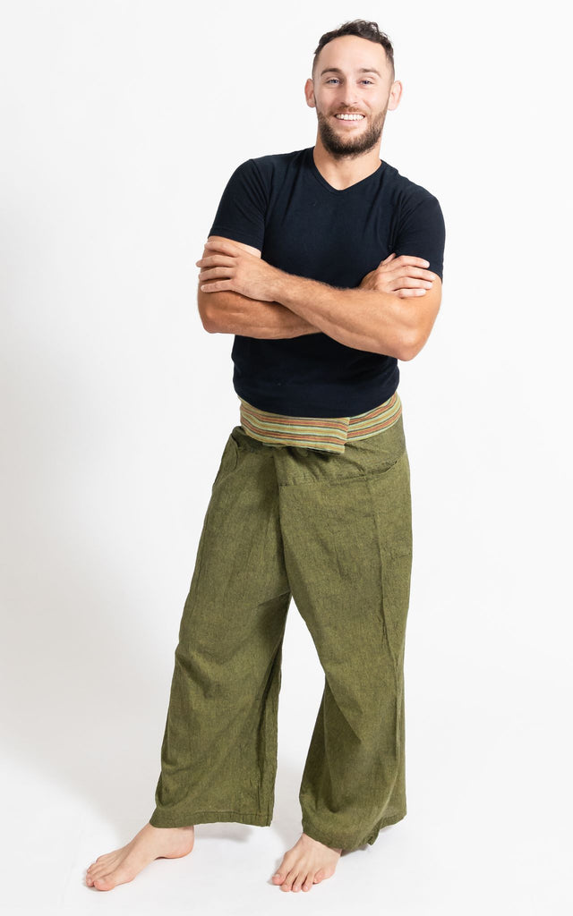 Surya Australia Cotton Thai Fisherman Pants from Nepal - Green