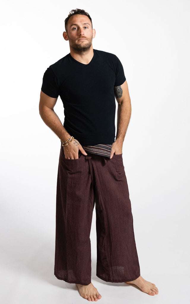 Surya Australia Cotton Thai Fisherman Pants from Nepal - Chocolate