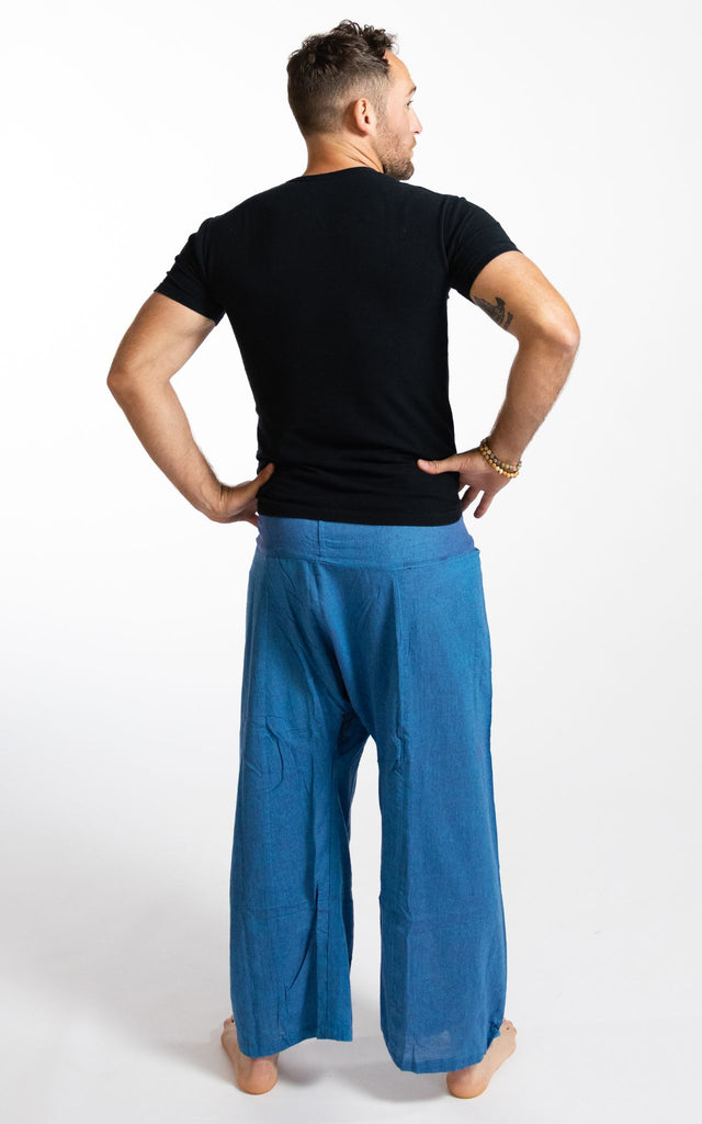 Surya Australia Cotton Thai Fisherman Pants from Nepal - Blue