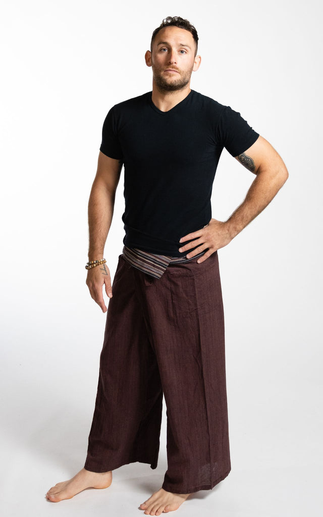 Surya Australia Cotton Thai Fisherman Pants from Nepal - Chocolate