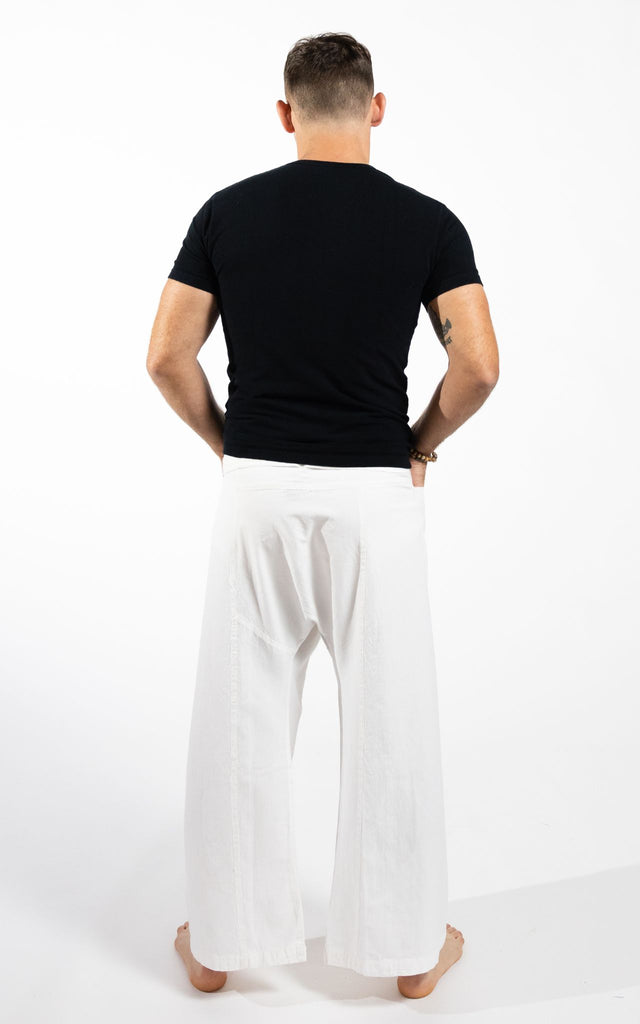 Surya Australia Eco Dyed Cotton Thai Fisherman Pants from Nepal - White