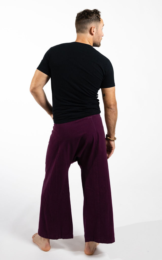 Surya Australia Eco Dyed Cotton Thai Fisherman Pants from Nepal - Wine 