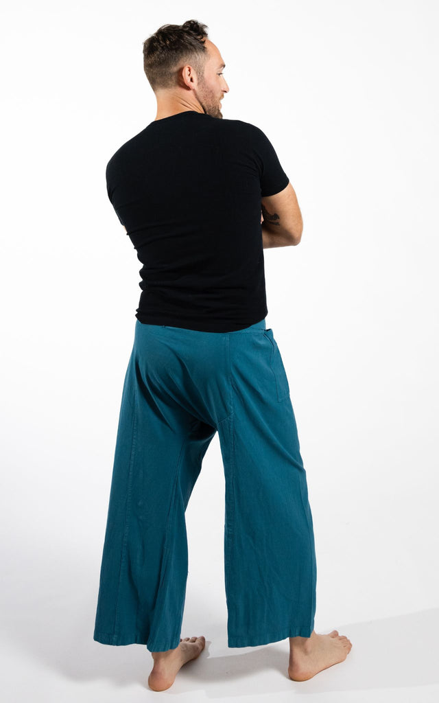 Surya Australia Eco Dyed Cotton Thai Fisherman Pants from Nepal - Turquoise