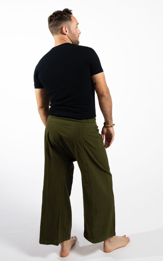 Surya Australia Eco Dyed Cotton Thai Fisherman Pants from Nepal - Green