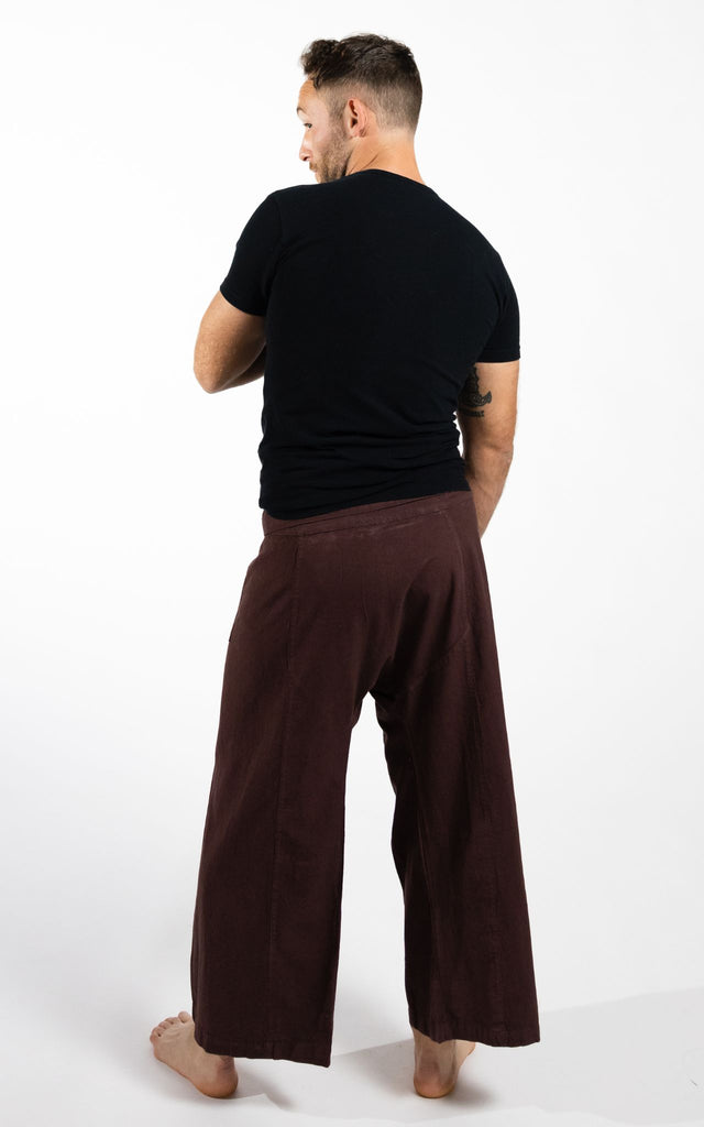 Surya Australia Eco Dyed Cotton Thai Fisherman Pants from Nepal - Chocolate