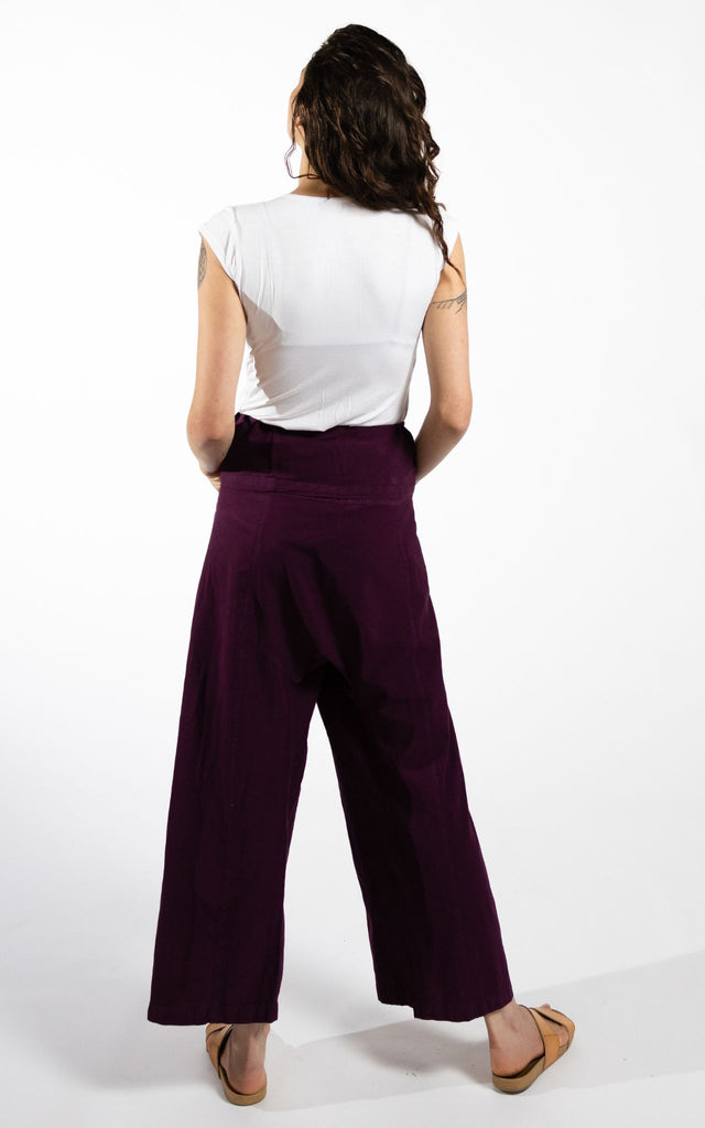 Surya Australia Cotton Thai Fisherman Pants made in Nepal - Wine