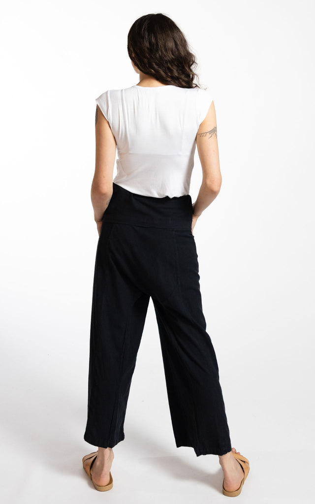 Surya Australia Cotton Thai Fisherman Pants made in Nepal - Black