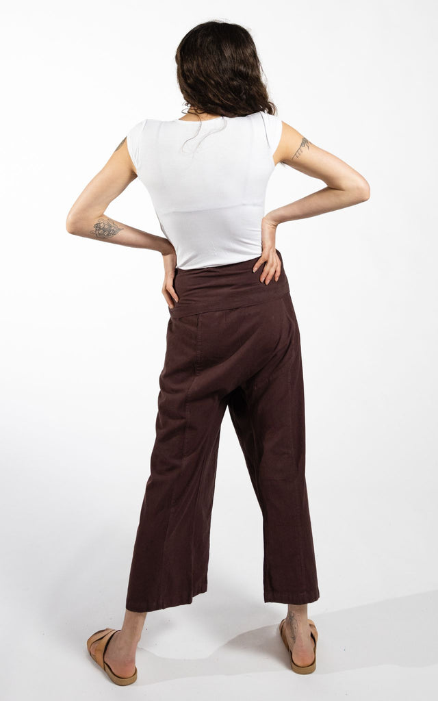 Surya Australia Cotton Thai Fisherman Pants made in Nepal - Chocolate