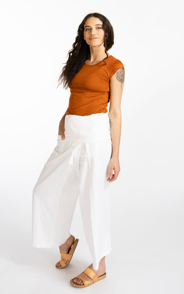 Surya Australia Cotton Thai Fisherman Pants made in Nepal - White