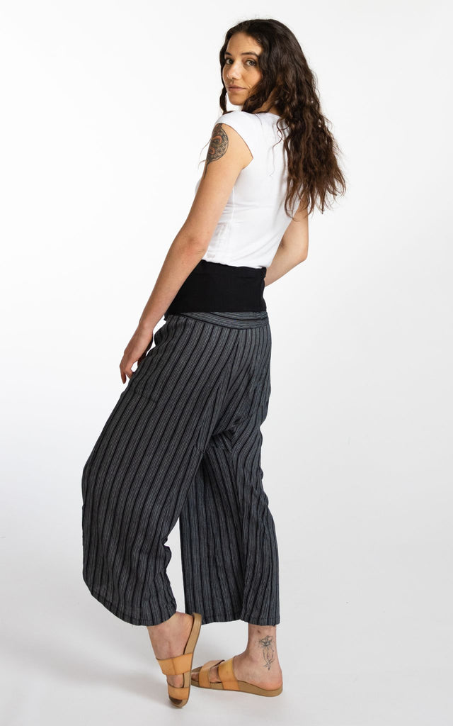 Surya Australia Ethical Cotton Thai Fisherman Pants - Striped Black