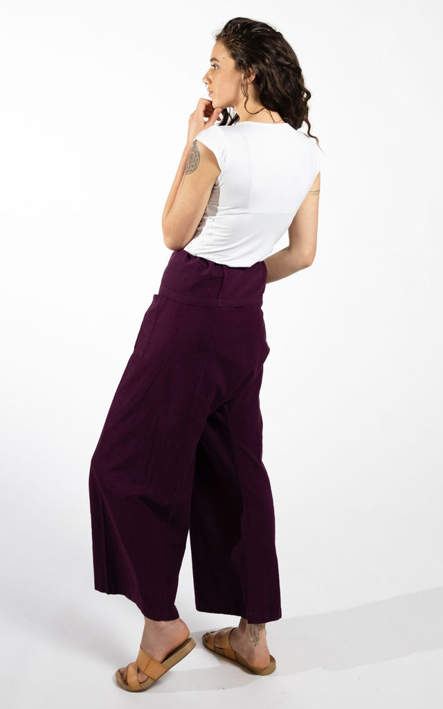Surya Australia Cotton Thai Fisherman Pants made in Nepal - Wine