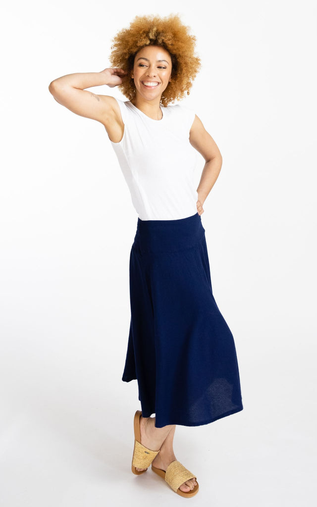 Surya Australia Ethical 'Rosa' Skirt made in Nepal - Dark Blue
