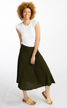 Surya Australia Ethical 'Rosa' Skirt made in Nepal - Tree Green